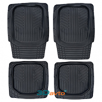 Коврик салона SKYWAY Стандарт 003 4пр. Ванночка Резиновый Черный (п:75*54см з:48*50см)